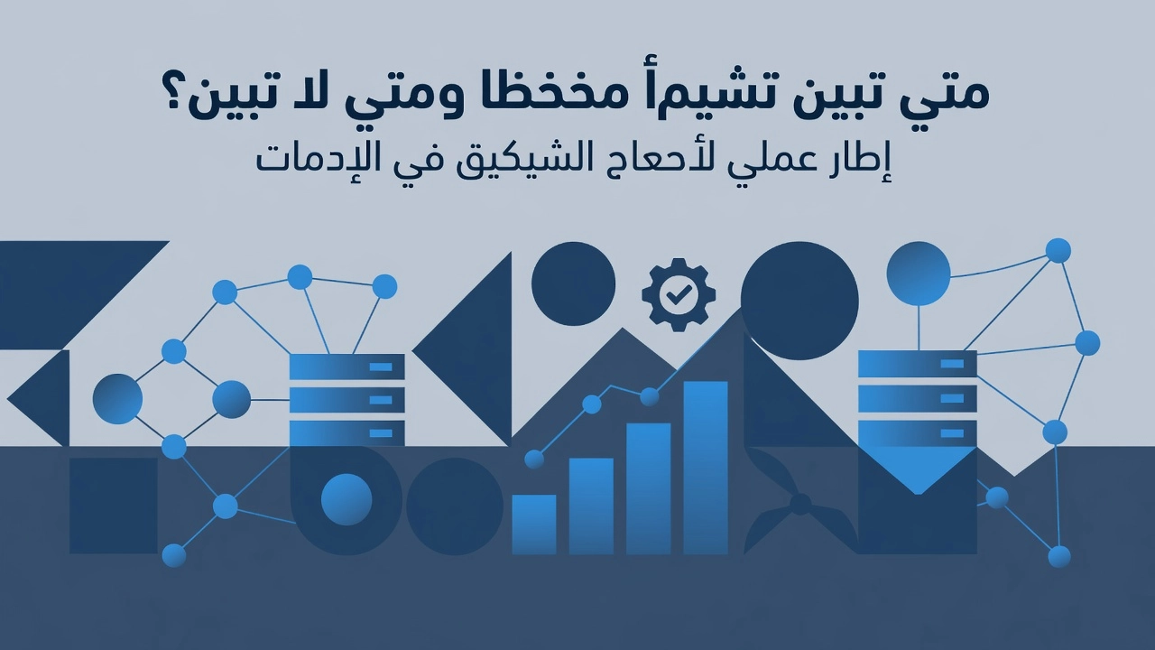 Professional header image for industry analysis: متى تبني نظاماً مخصصاً ومتى لا تبني؟ إطار عملي لأصحاب الش...