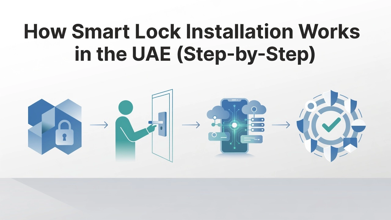 Professional header image for step-by-step guide: How Smart Lock Installation Works in the UAE (Step-by-Step)