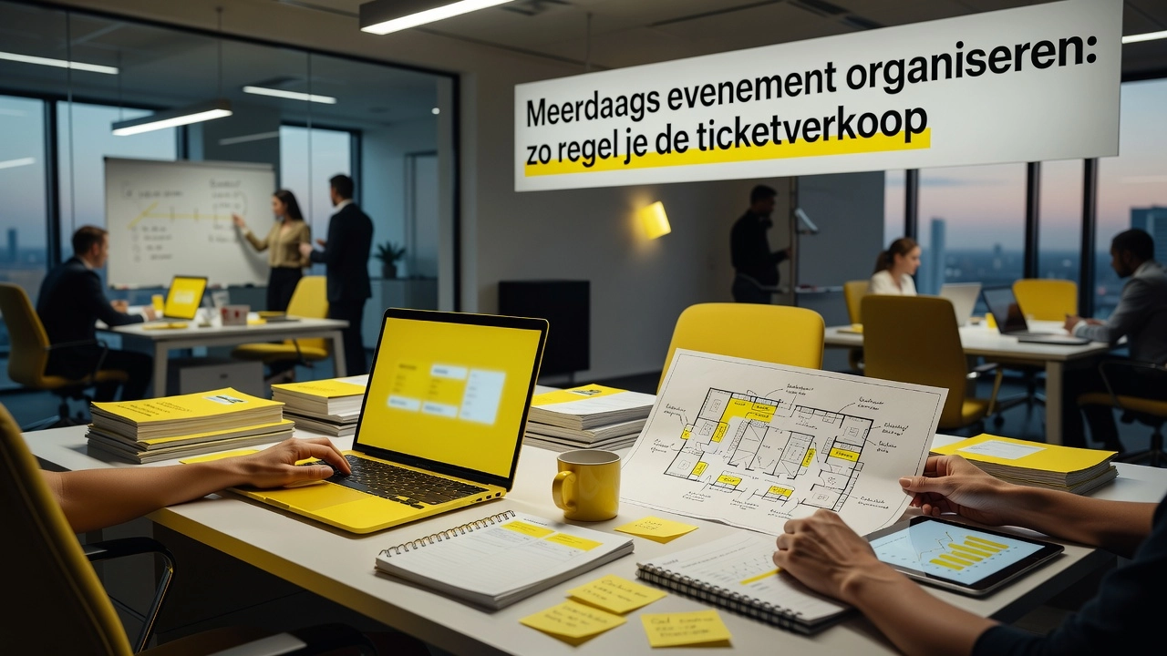 Professional header image for step-by-step guide: Meerdaags evenement organiseren: zo regel je de ticketver...