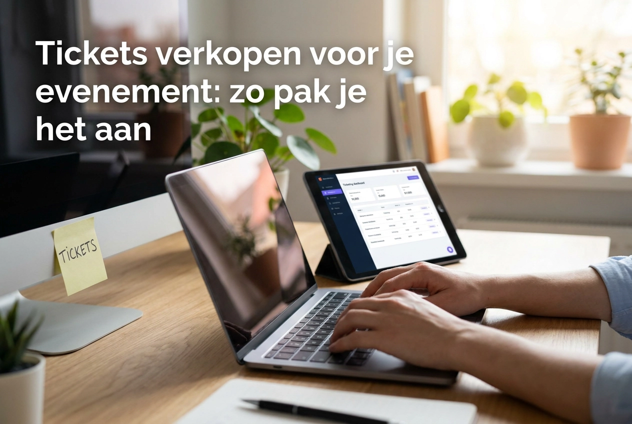 Professional header image for step-by-step guide: Tickets verkopen voor je evenement: zo pak je het aan