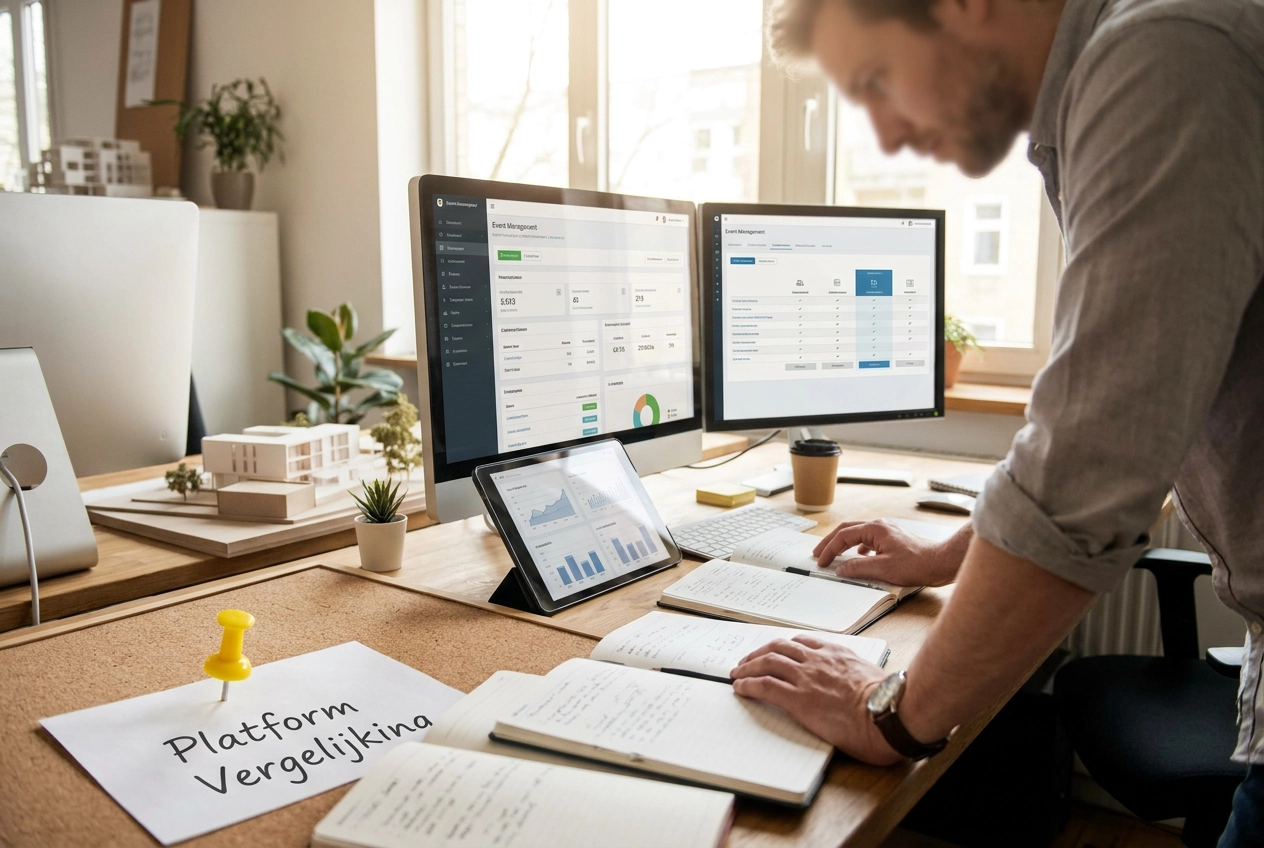 Professional header image for comparison analysis: Online ticket verkoop vergelijken: welk platform past bij...