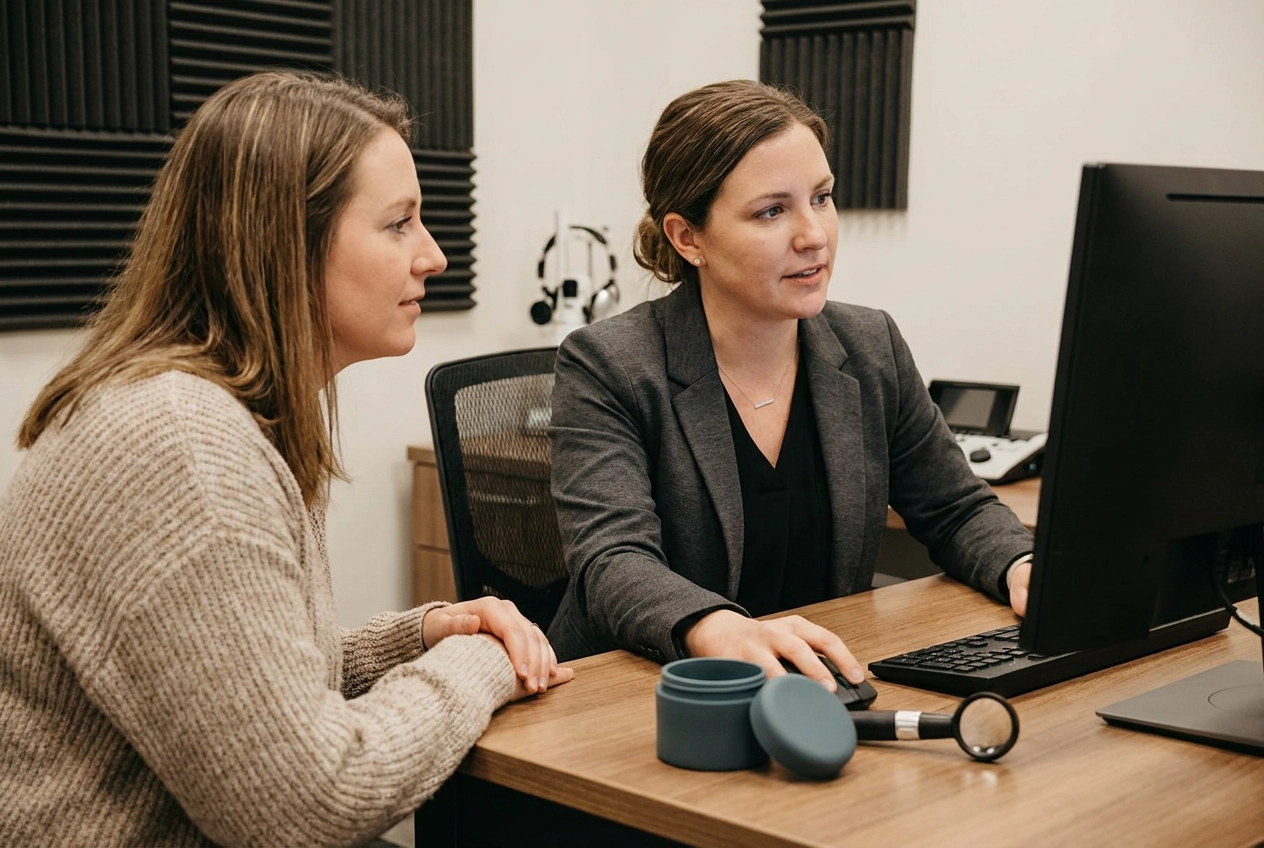 Professional header image for informative article: Earwax Removal and Custom Ear Protection: What Profession...