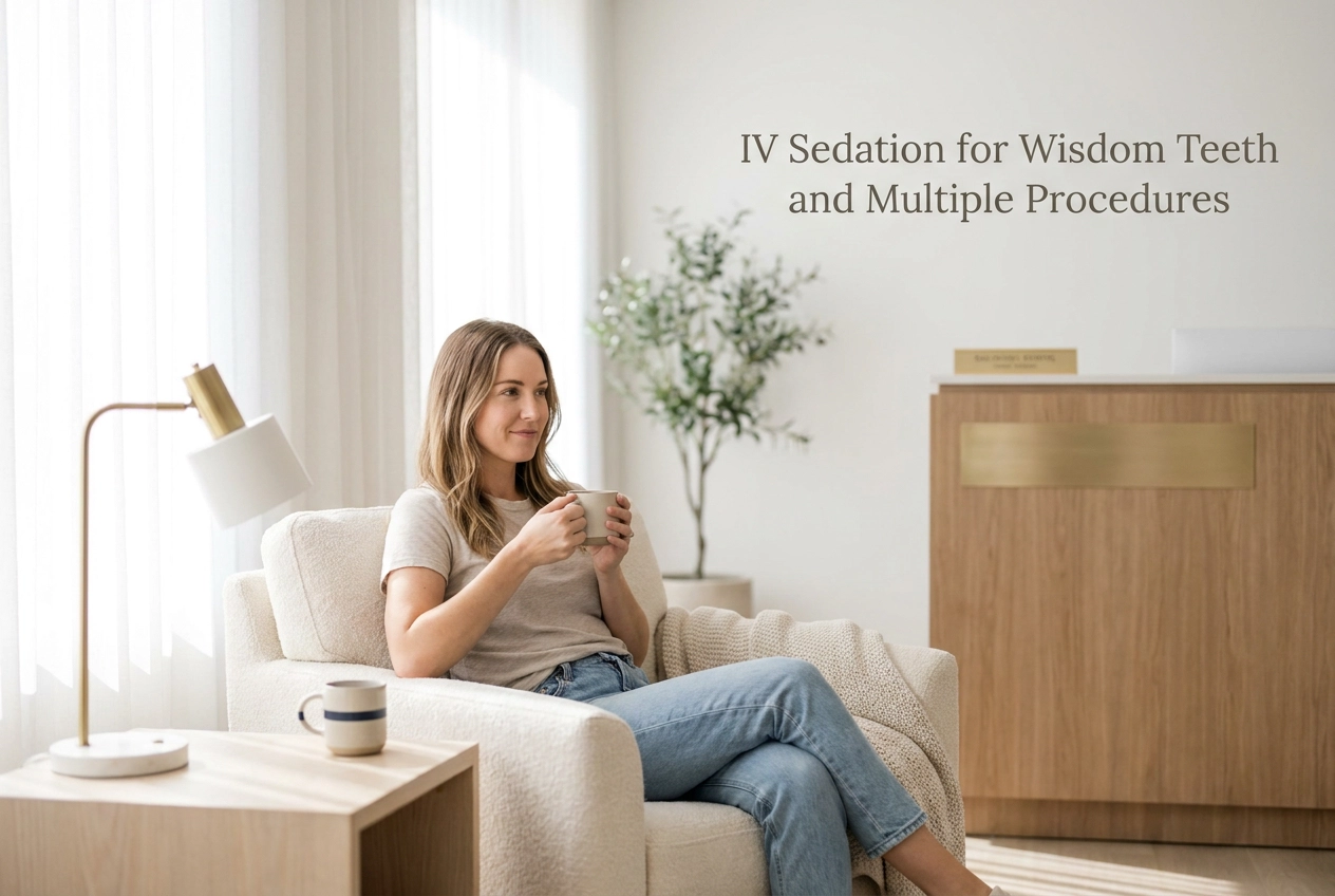 Professional header image for educational tutorial: IV Sedation for Wisdom Teeth and Multiple Procedures