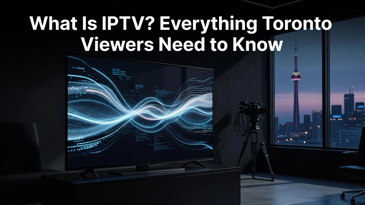 Professional header image for educational tutorial: What Is IPTV? Everything Toronto Viewers Need to Know