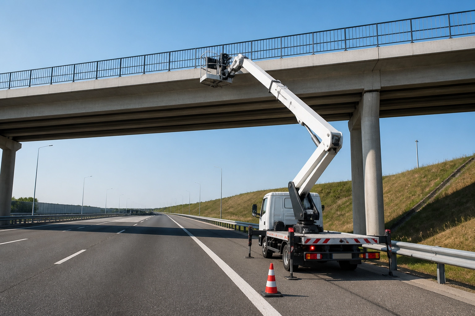 Professional header image for industry analysis: Hoogwerker huren voor infra en wegbeheer: bereikbaarheid ...