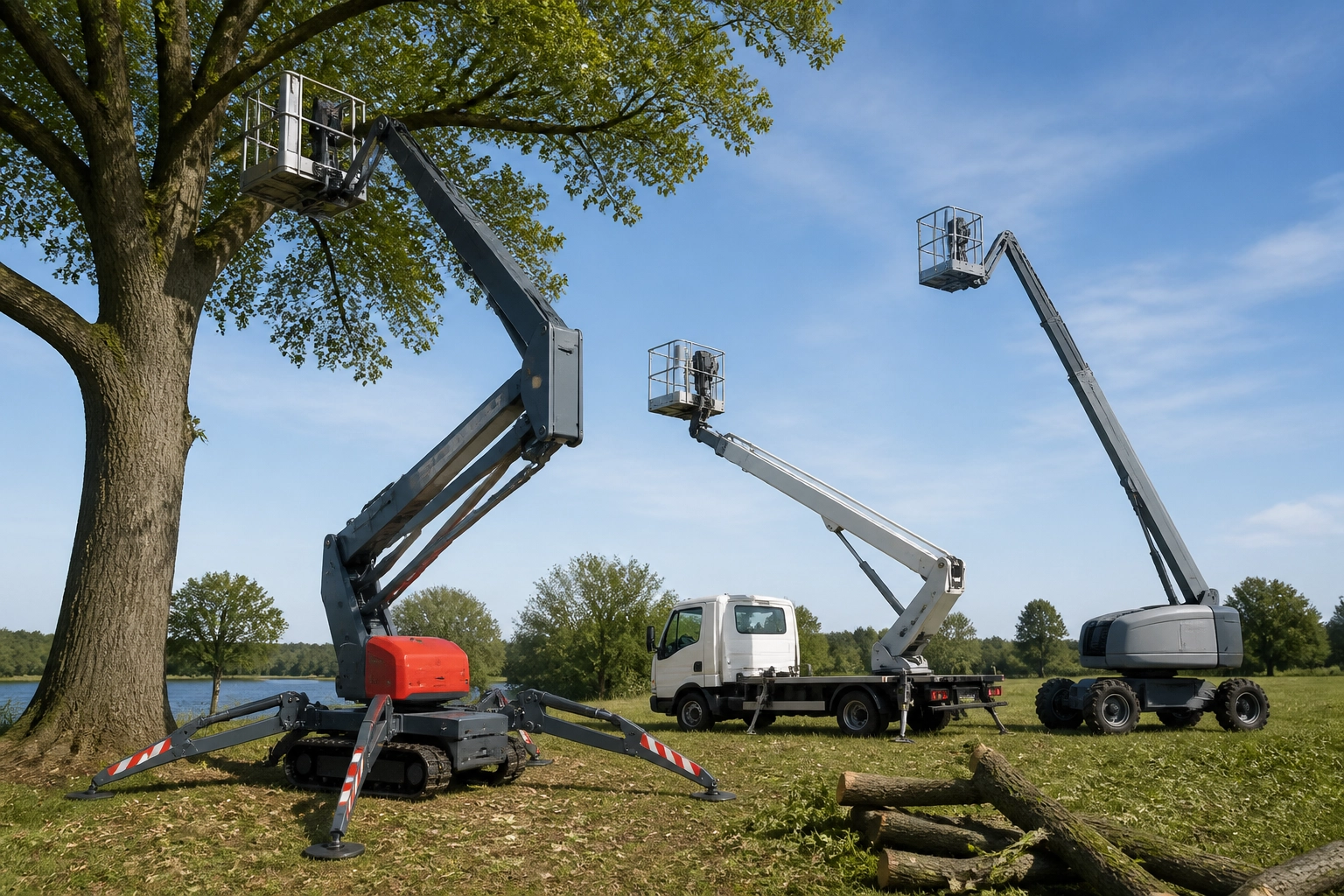 Professional header image for comparison analysis: Hoogwerker huren voor boomverzorging: waarom een spinhoog...