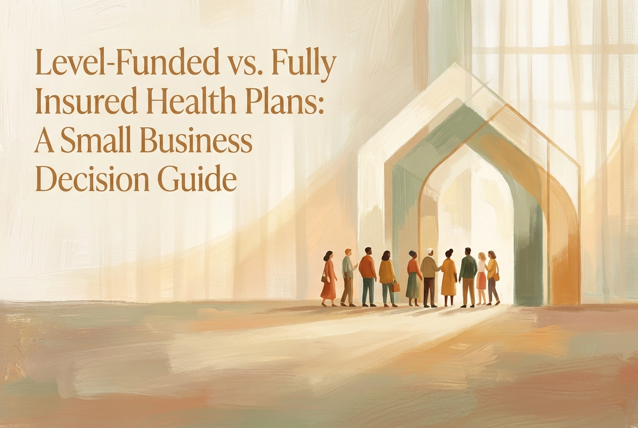 Professional header image for comparison analysis: Level-Funded vs. Fully Insured Health Plans: A Small Busi...
