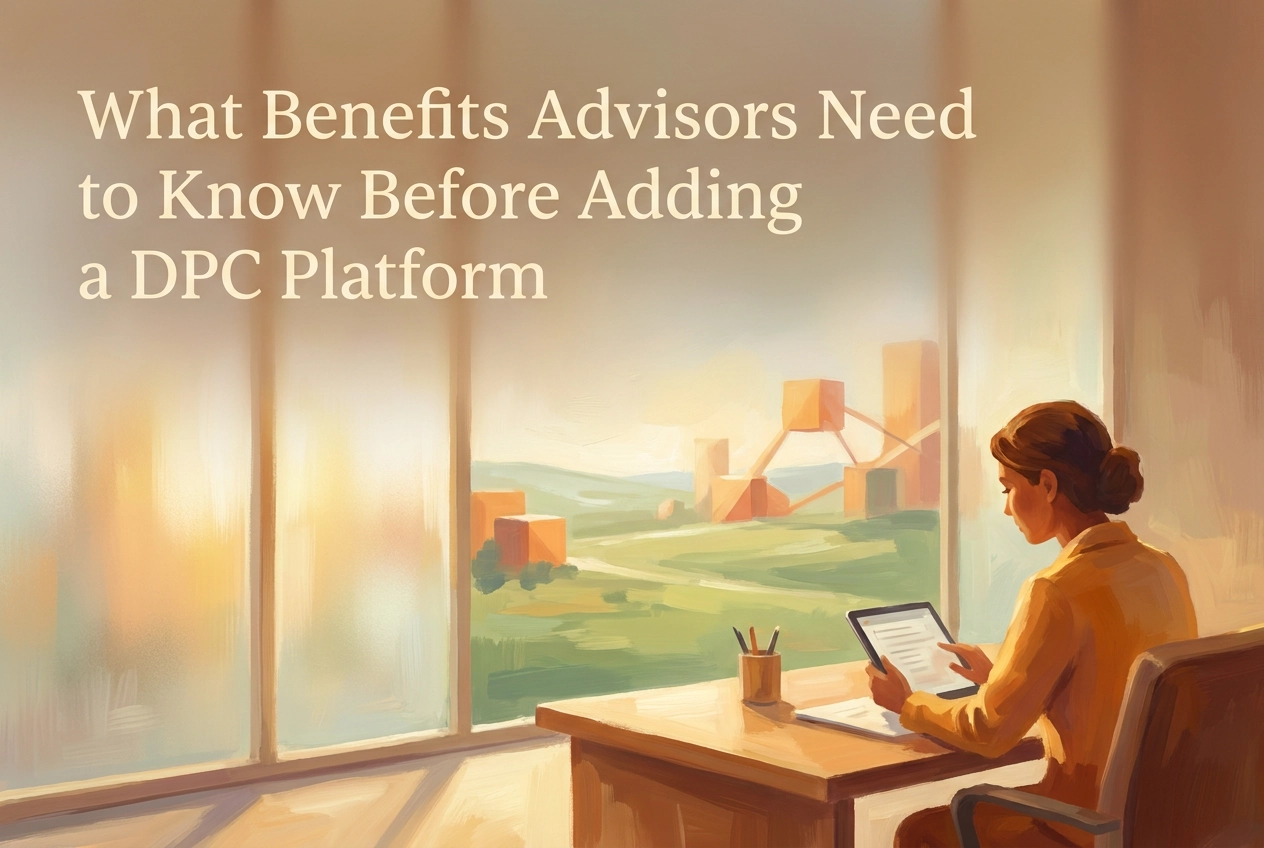 Professional header image for industry analysis: What Benefits Advisors Need to Know Before Adding a DPC P...