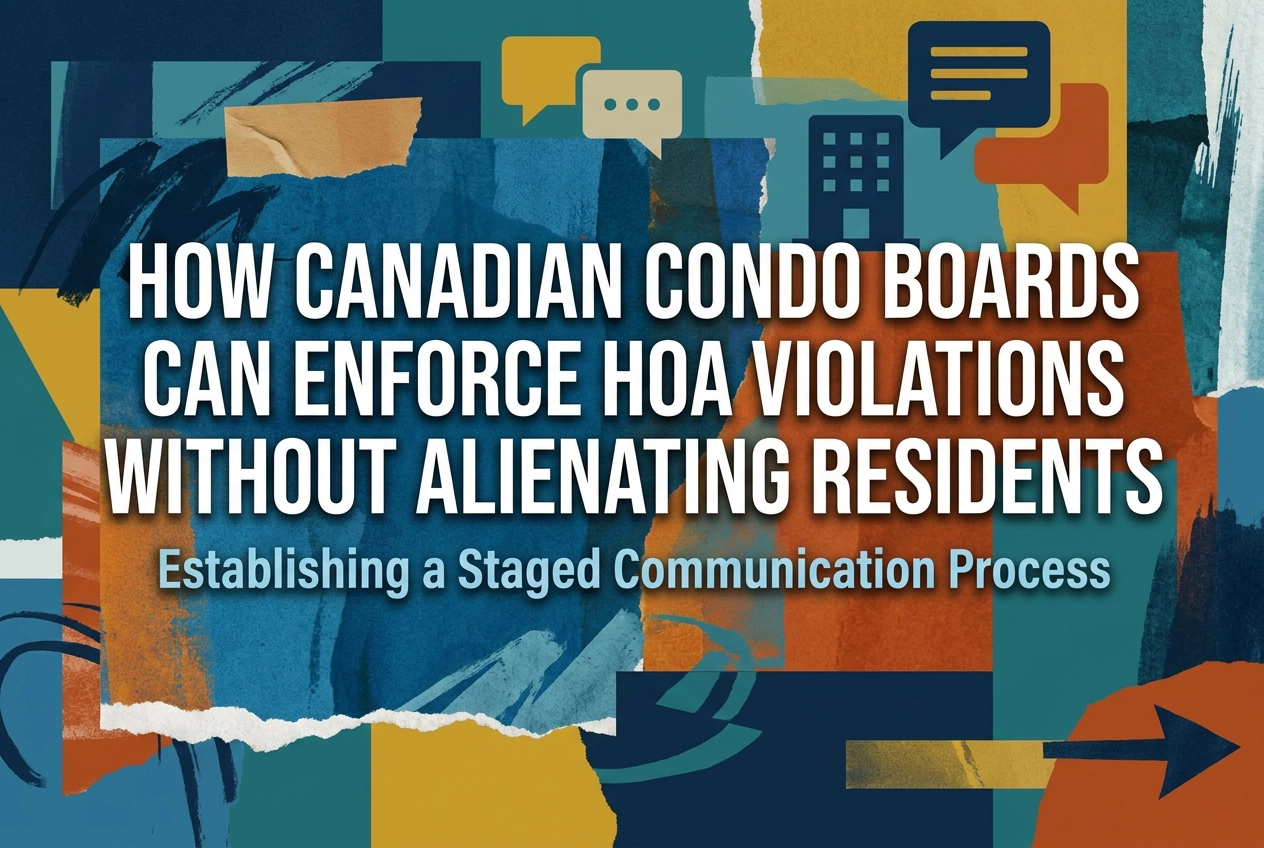 Professional header image for step-by-step guide: How Canadian Condo Boards Can Enforce HOA Violations With...