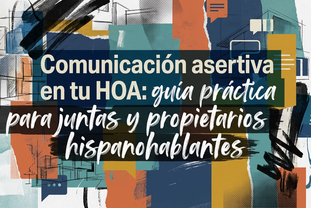 Professional header image for step-by-step guide: Comunicación asertiva en tu HOA: guía práctica para junta...