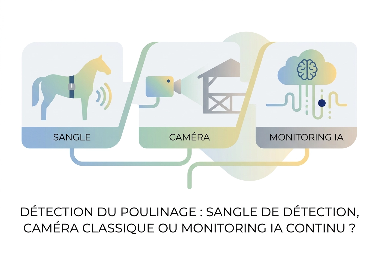 Comparatif détection du poulinage : sangle, caméra ou IA ?