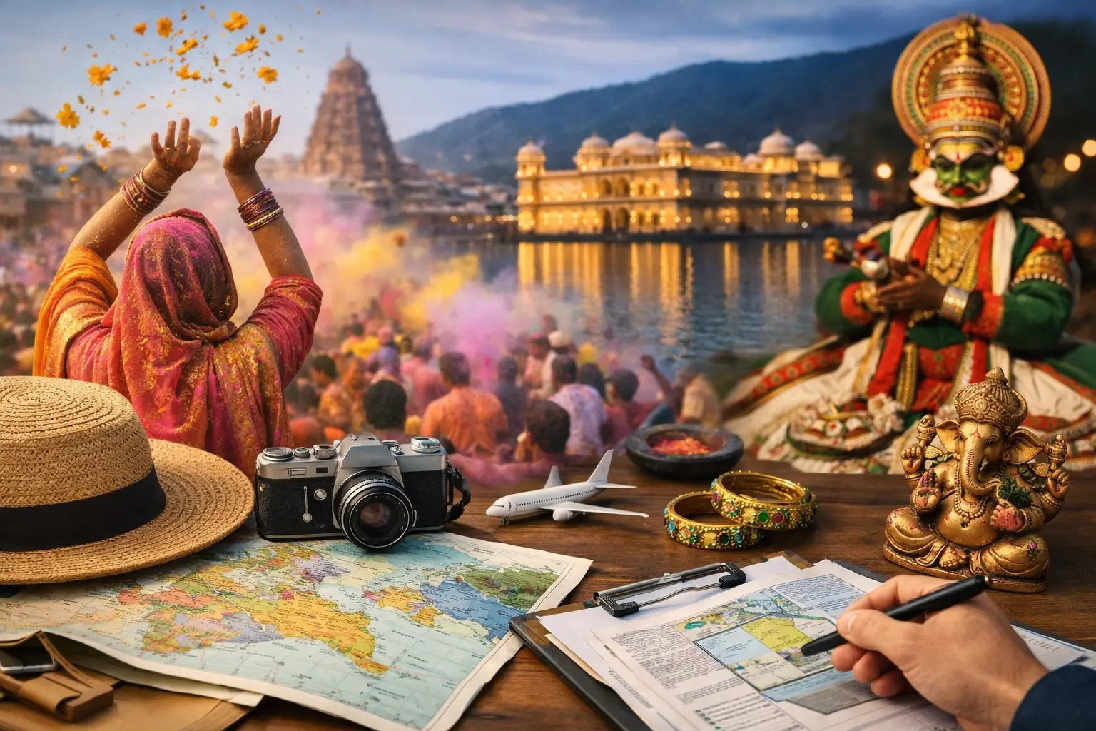 Colour and celebration at an Indian festival