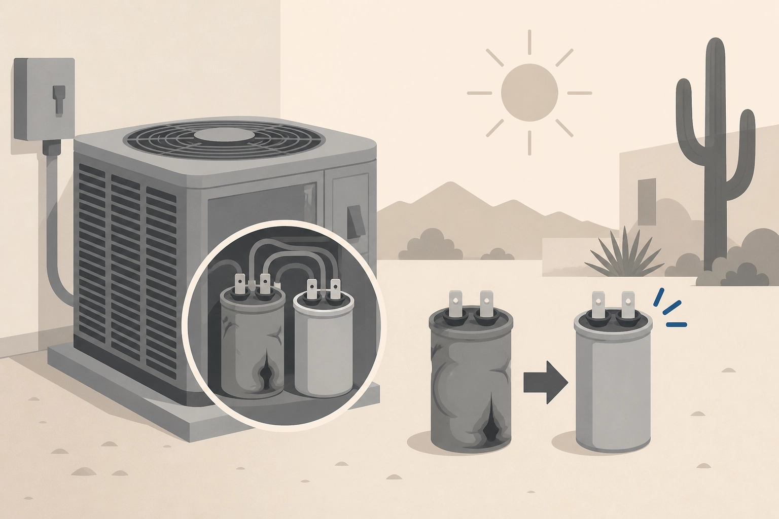 Professional header image for industry analysis: HVAC Capacitor Replacement in Phoenix: Signs, Costs, and ...