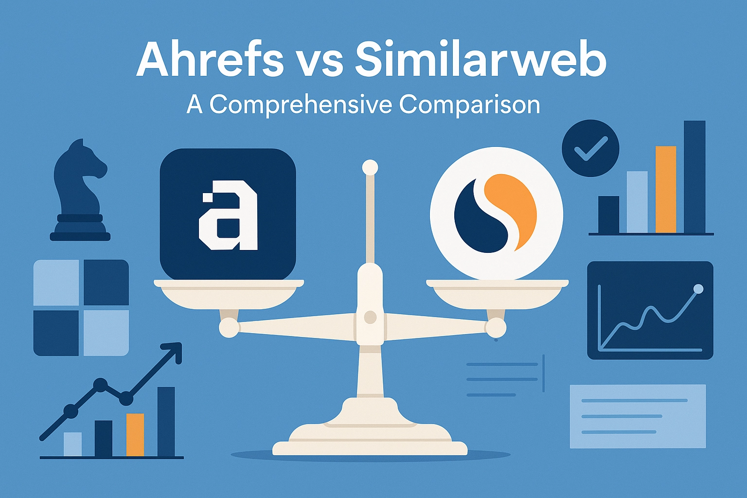 Professional header image for comparison analysis: Ahrefs vs Similarweb: A Comprehensive Comparison