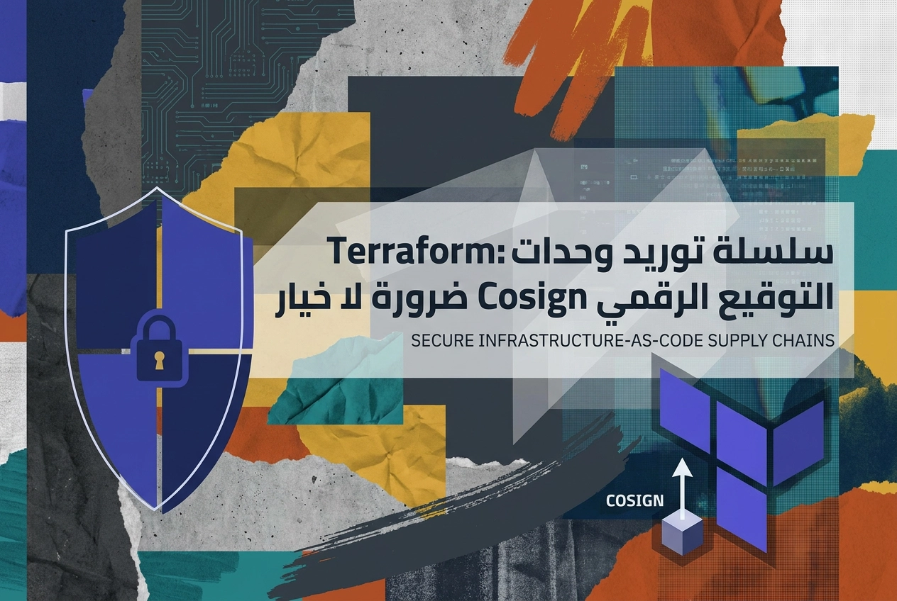 Professional header image for industry analysis: سلسلة توريد وحدات Terraform: التوقيع الرقمي Cosign ضرورة ...