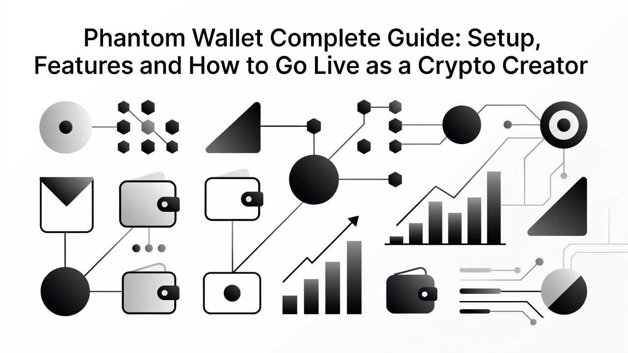 Professional header image for educational tutorial: Phantom Wallet Complete Guide: Setup, Features and How to...
