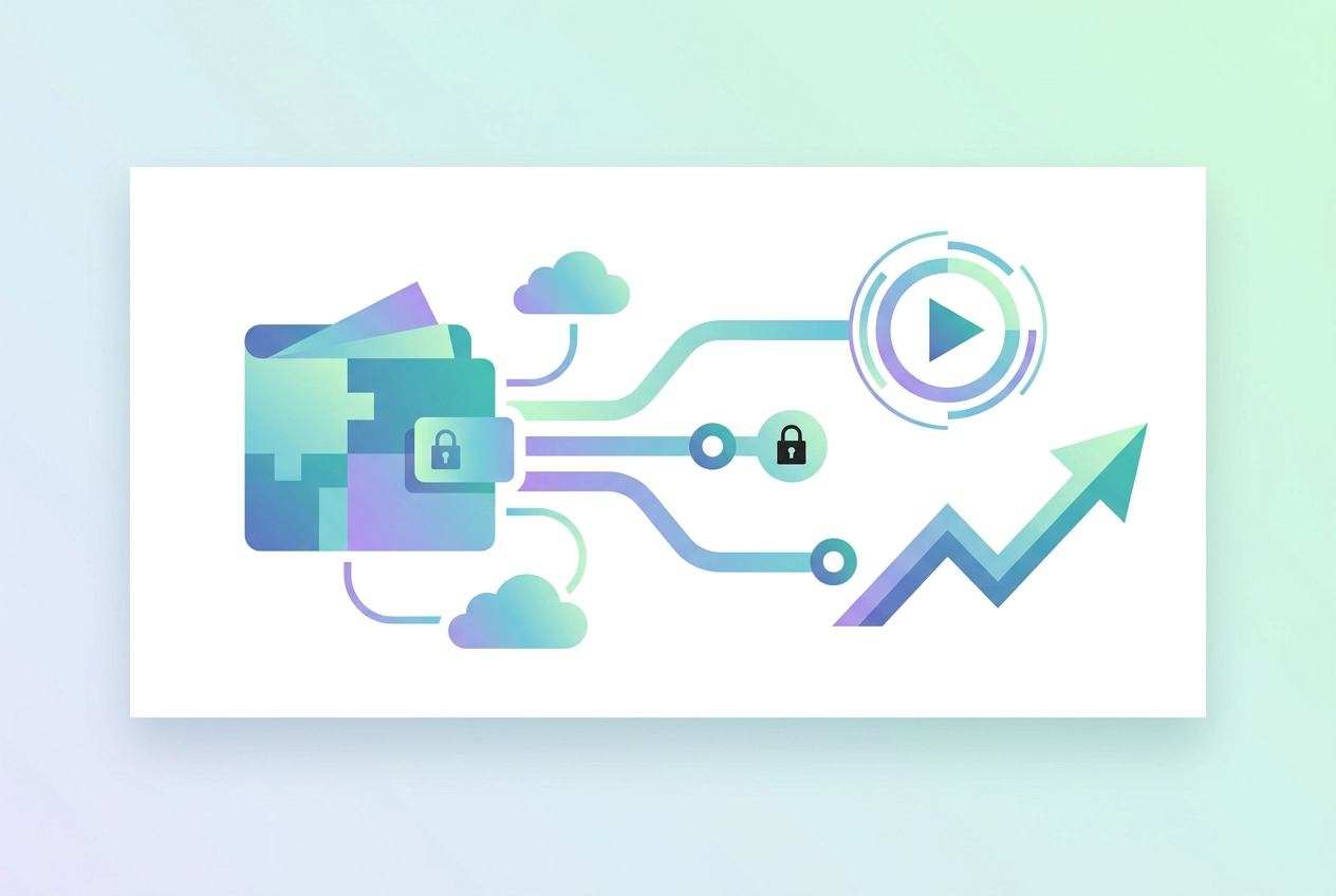 Professional header image for educational tutorial: Smart Wallet einfach erklärt: Was es ist und warum Stream...