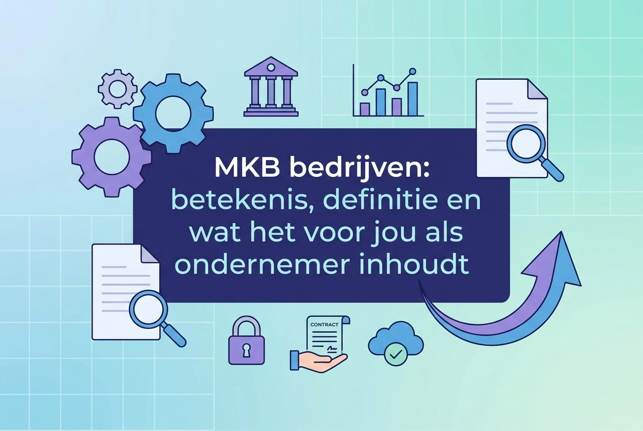 Professional header image for educational tutorial: MKB bedrijven: betekenis, definitie en wat het voor jou a...