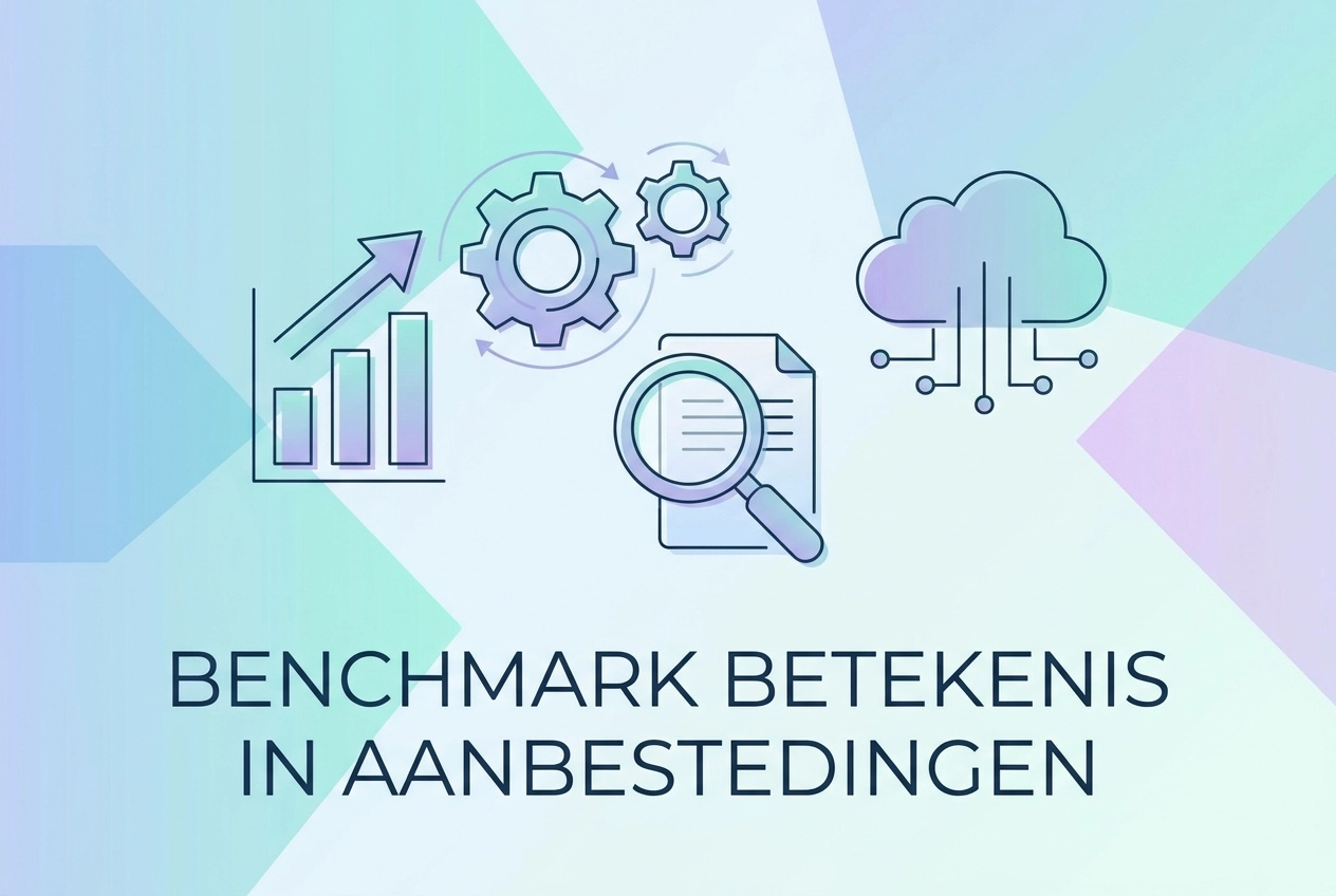 Professional header image for educational tutorial: Benchmark betekenis in aanbestedingen: wat je moet weten