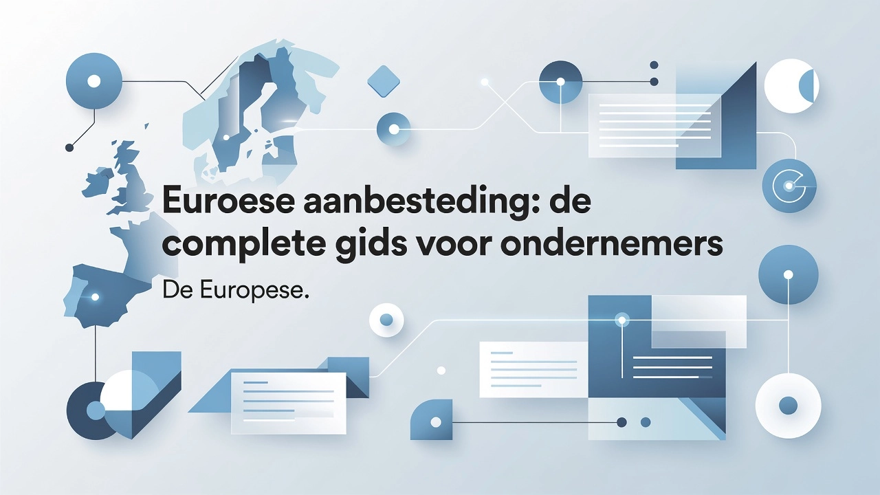 Professional header image for educational tutorial: Europese aanbesteding: de complete gids voor ondernemers
