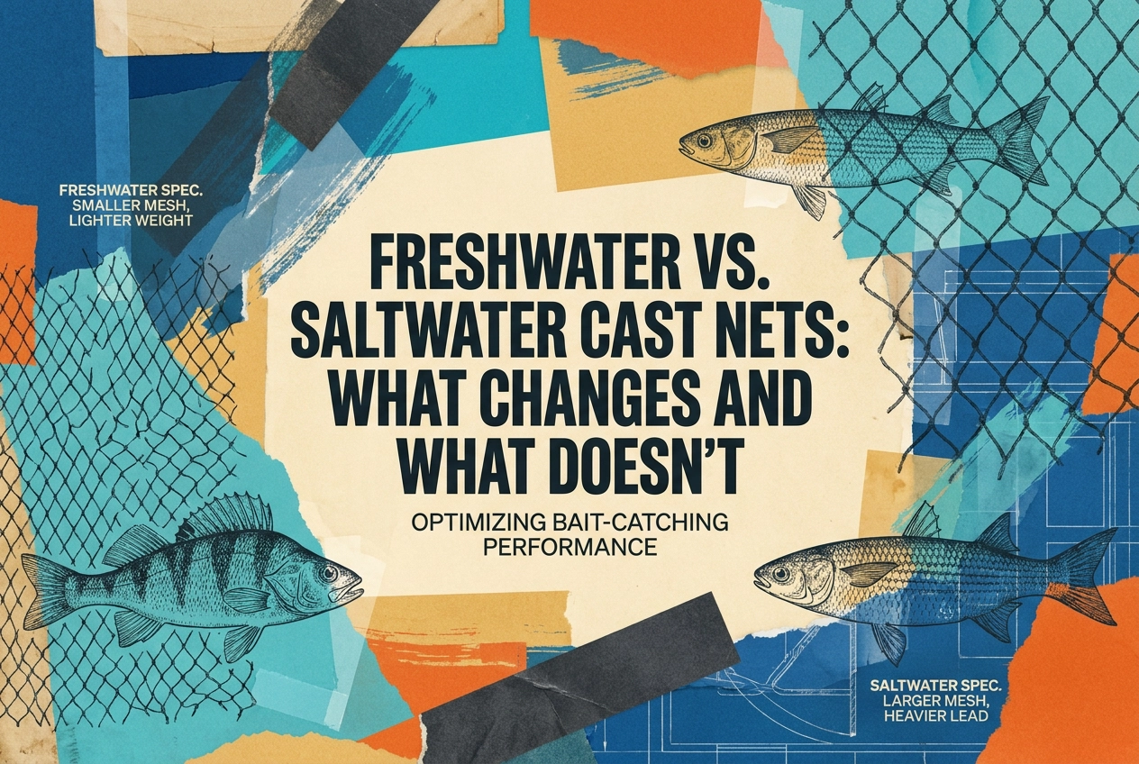 Professional header image for comparison analysis: Freshwater vs. Saltwater Cast Nets: What Changes and What...